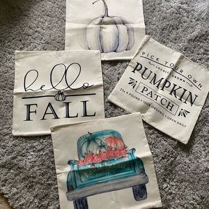 4 fall farmhouse pumpkin pillow covers